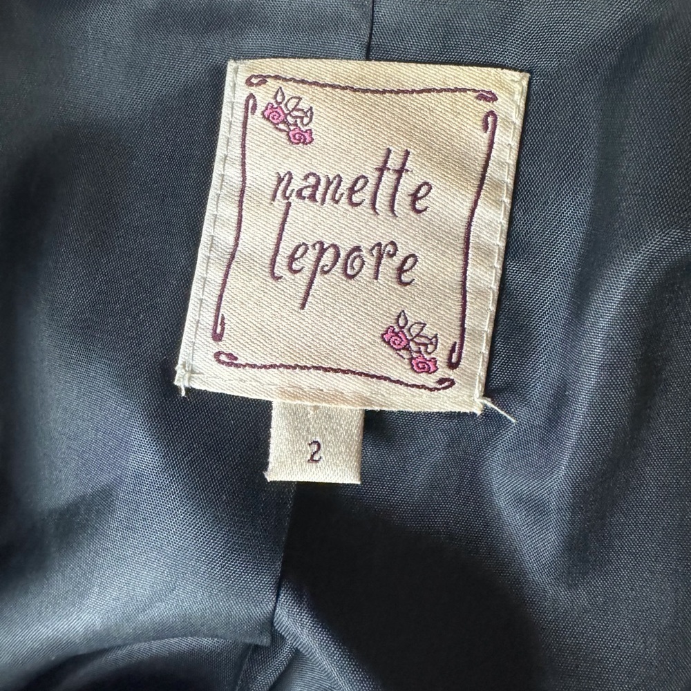 Vintage Nanette LePore blazer Striped with ribbon details Size 2 - Picture 7 of 9